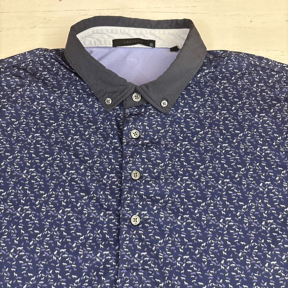 Greyson Polo Shirt All Over Print Wolf Mens Golf Shirt Size XL